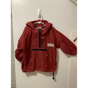 Vintage Walt Disney Mickey Red 1/2 Zip Hooded Pullover Jacket Youth Size S